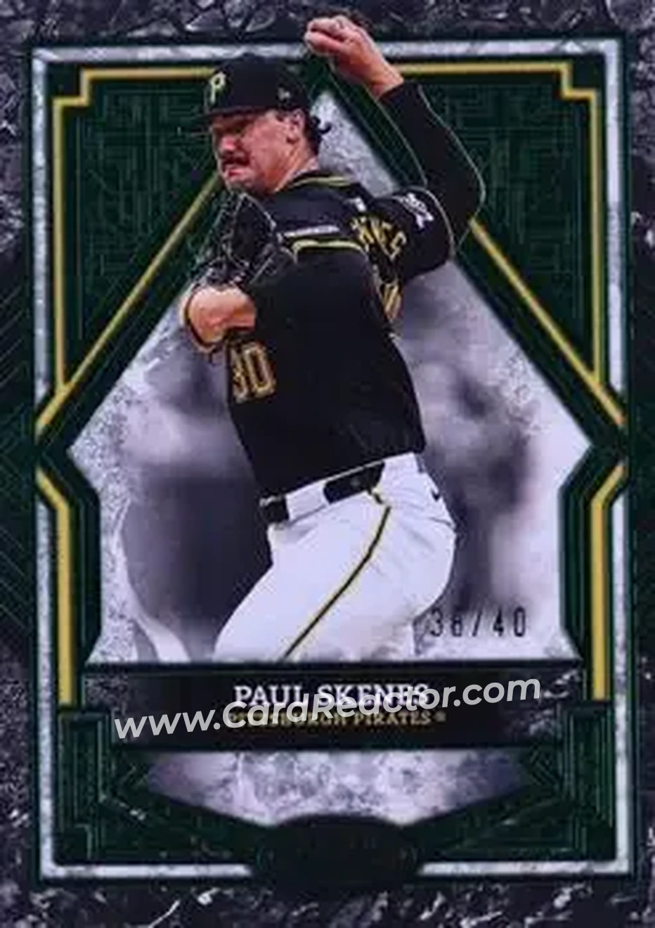 2025 Topps Tier One - Green Foil #55 - Paul Skenes - Pittsburgh Pirates - Front 2025 Topps Tier One - Green Foil #55 - Paul Skenes - Pittsburgh Pirates - Front