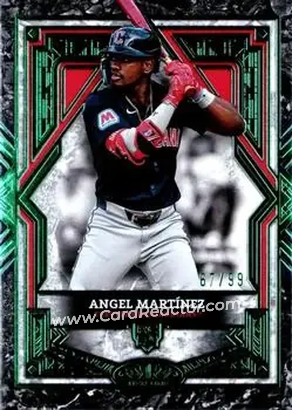 2025 Topps Tier One - Green Foil #82 - Angel Martínez - Cleveland Guardians - Front