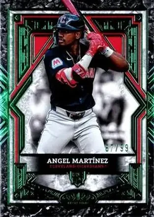 2025 Topps Tier One - Green Foil #82 - Angel Martínez - Cleveland Guardians