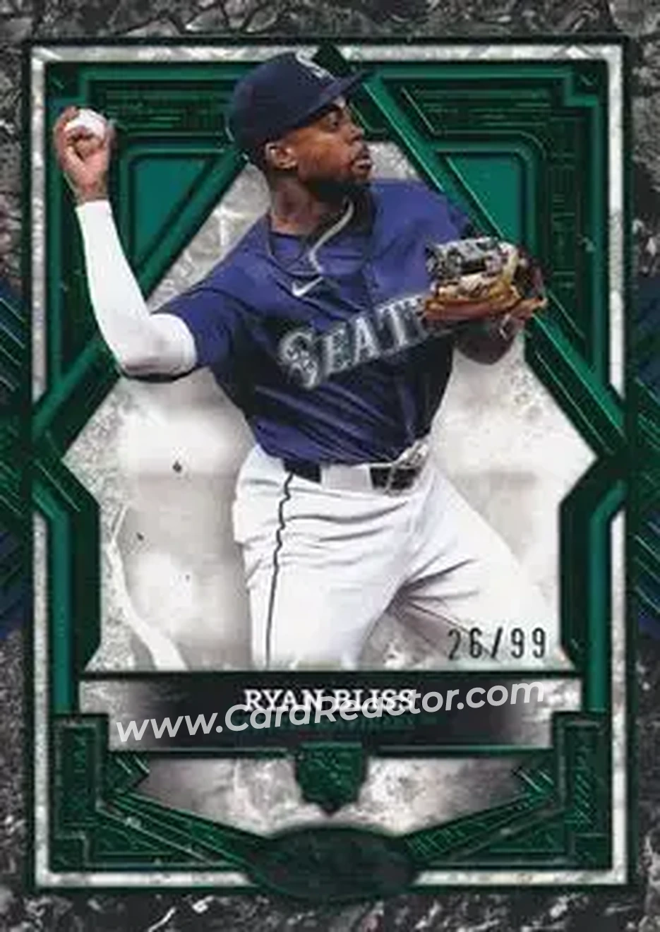 2025 Topps Tier One - Green Foil #89 - Ryan Bliss - Seattle Mariners - Front 2025 Topps Tier One - Green Foil #89 - Ryan Bliss - Seattle Mariners - Front