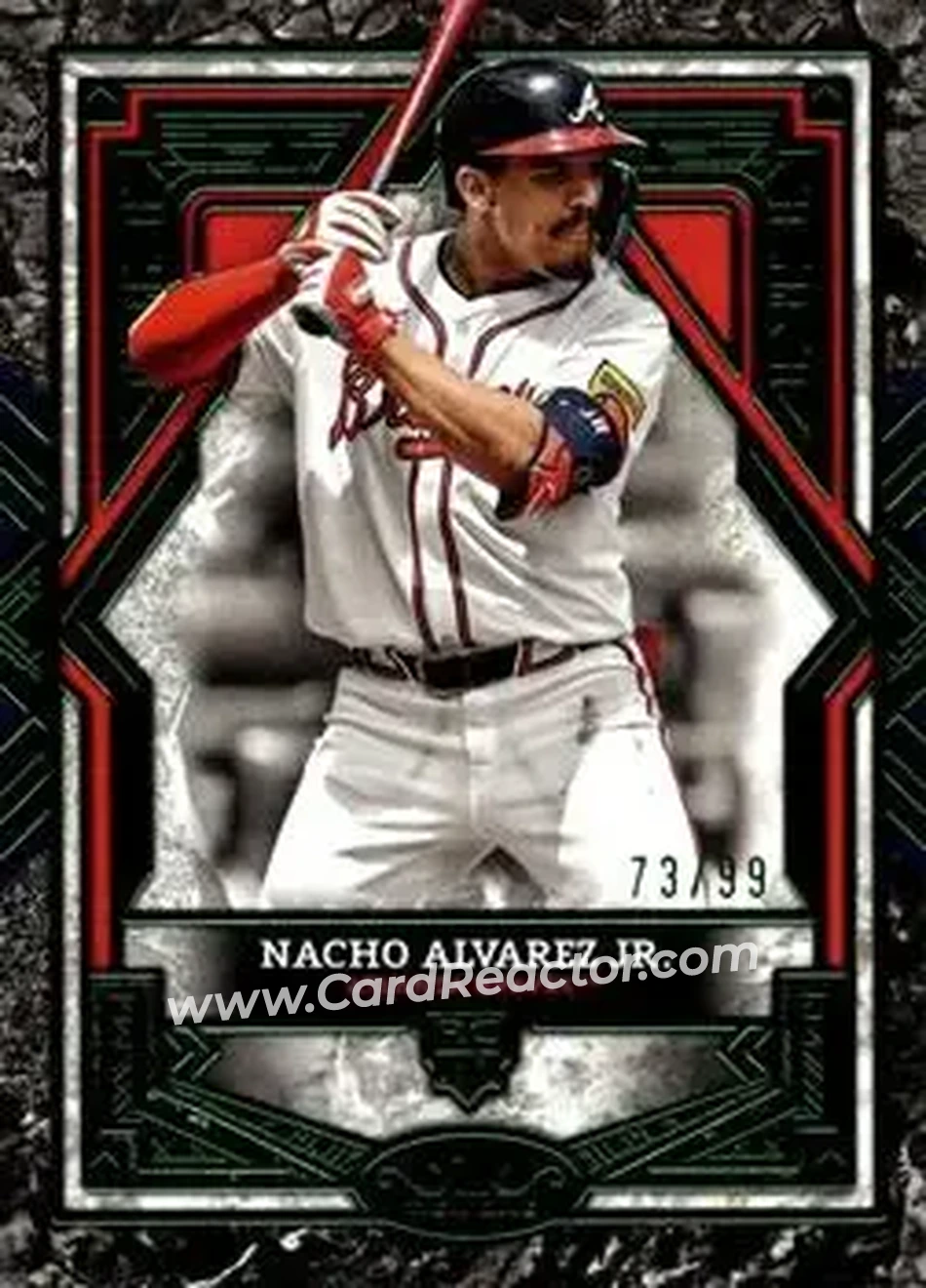 2025 Topps Tier One - Green Foil #91 - Nacho Alvarez Jr. - Atlanta Braves - Front