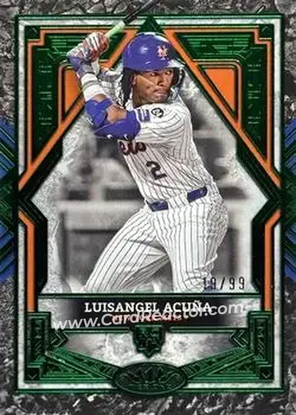 2025 Topps Tier One - Green Foil #92 - Luisangel Acuña - New York Mets - Front 2025 Topps Tier One - Green Foil #92 - Luisangel Acuña - New York Mets - Front