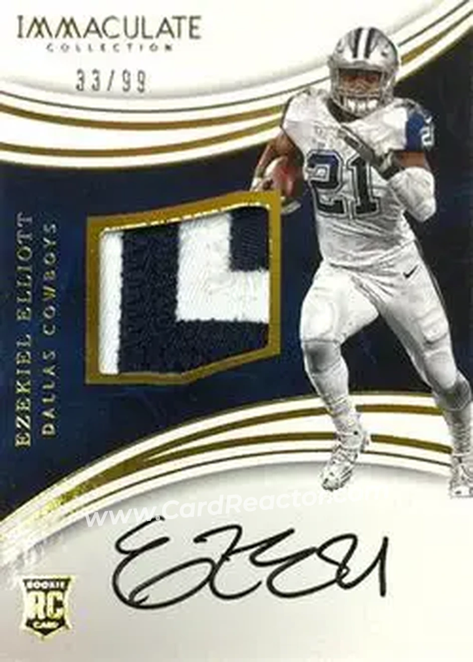 2016 Panini Immaculate Collection #111 - Ezekiel Elliott - Dallas Cowboys - Front