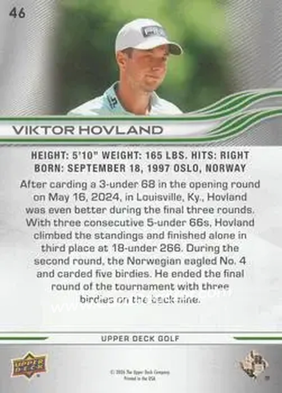 2026 Upper Deck #46 - Viktor Hovland - Back 2026 Upper Deck #46 - Viktor Hovland - Back