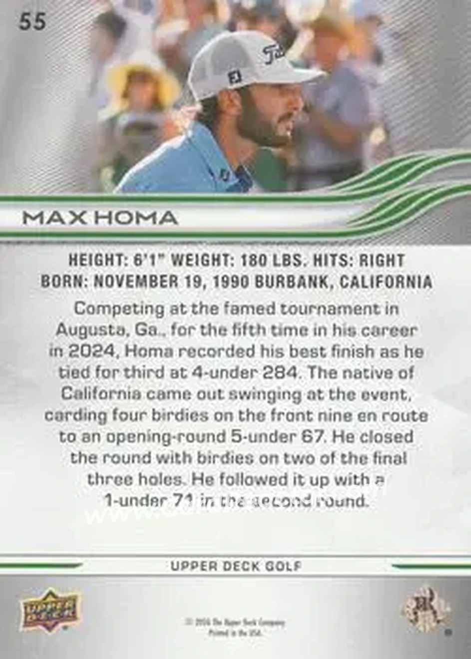 2026 Upper Deck #55 - Max Homa - Back