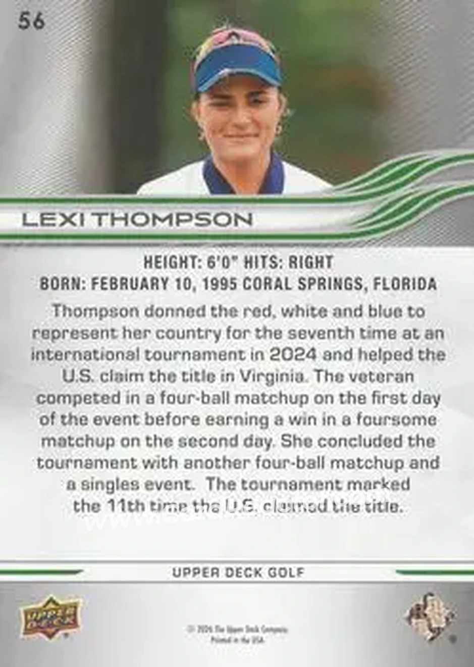 2026 Upper Deck #56 - Lexi Thompson - Back