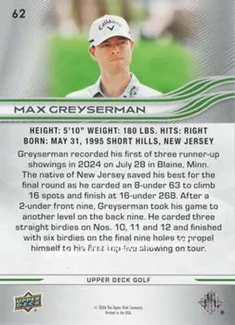2026 Upper Deck #62 - Max Greyserman - Back