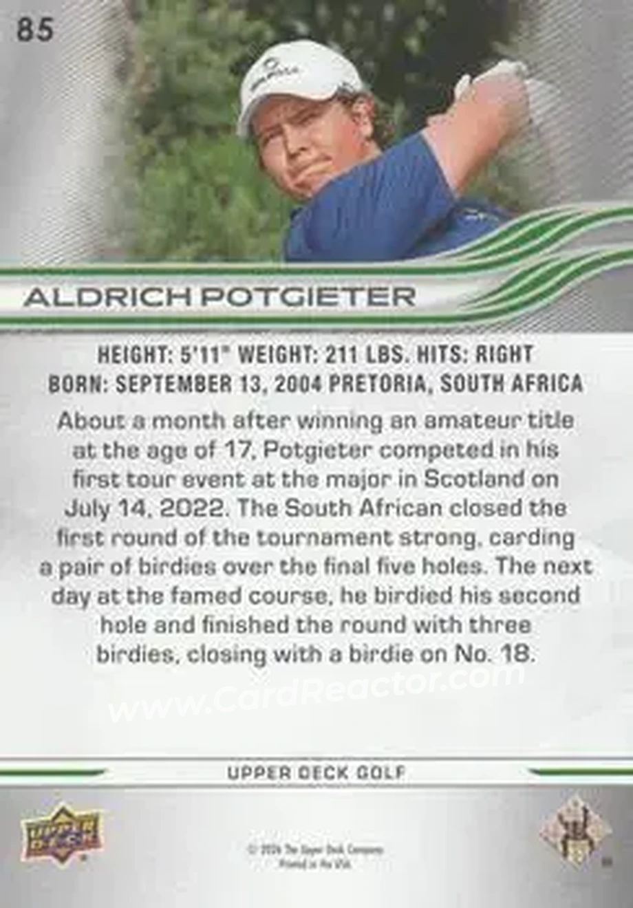 2026 Upper Deck #85 - Aldrich Potgieter - Back