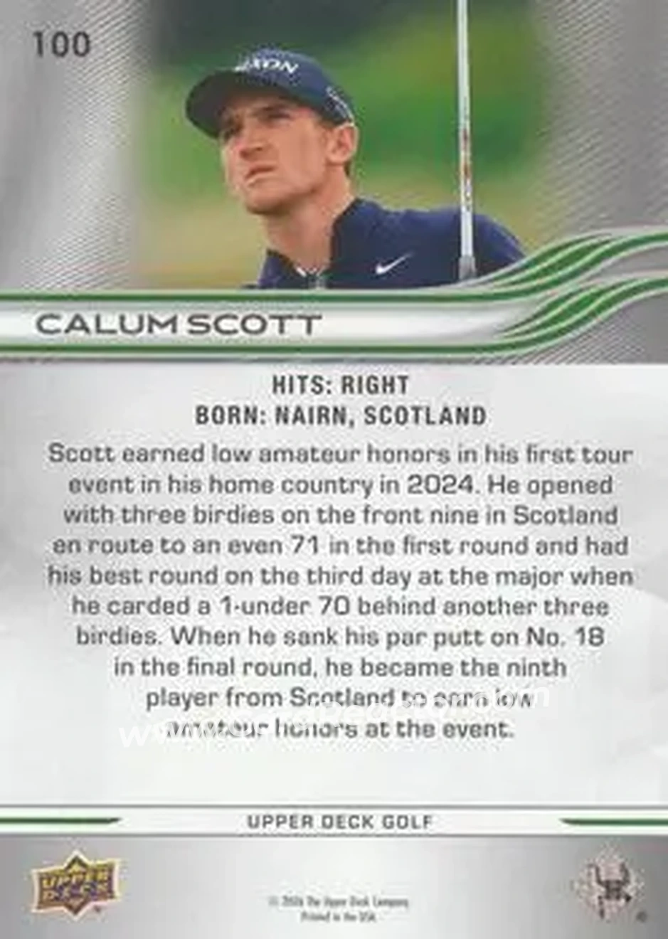 2026 Upper Deck #100 - Calum Scott - Back