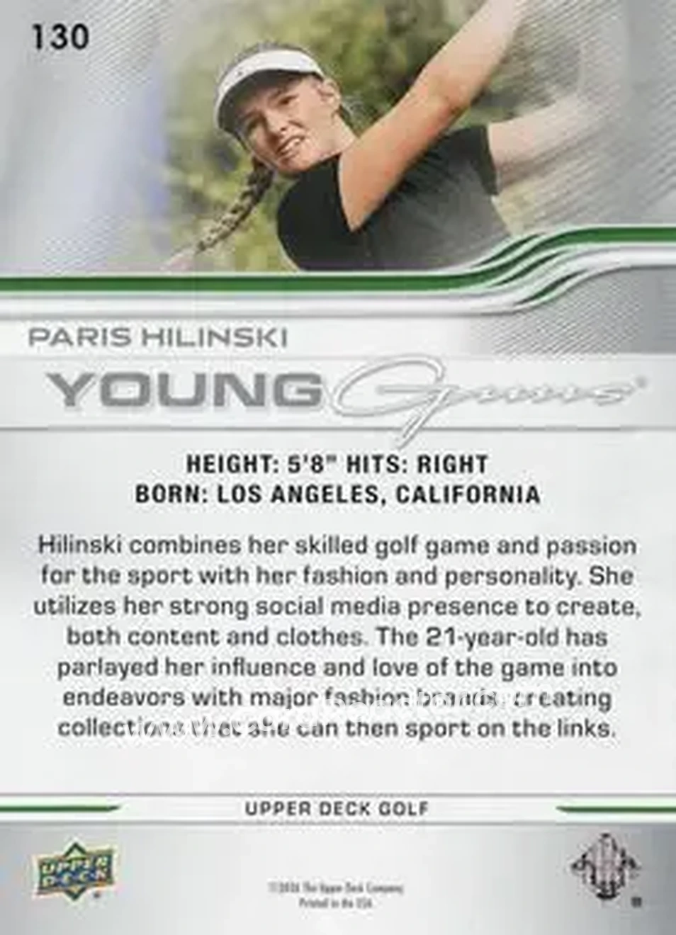 2026 Upper Deck #130 - Paris Hilinski - Back