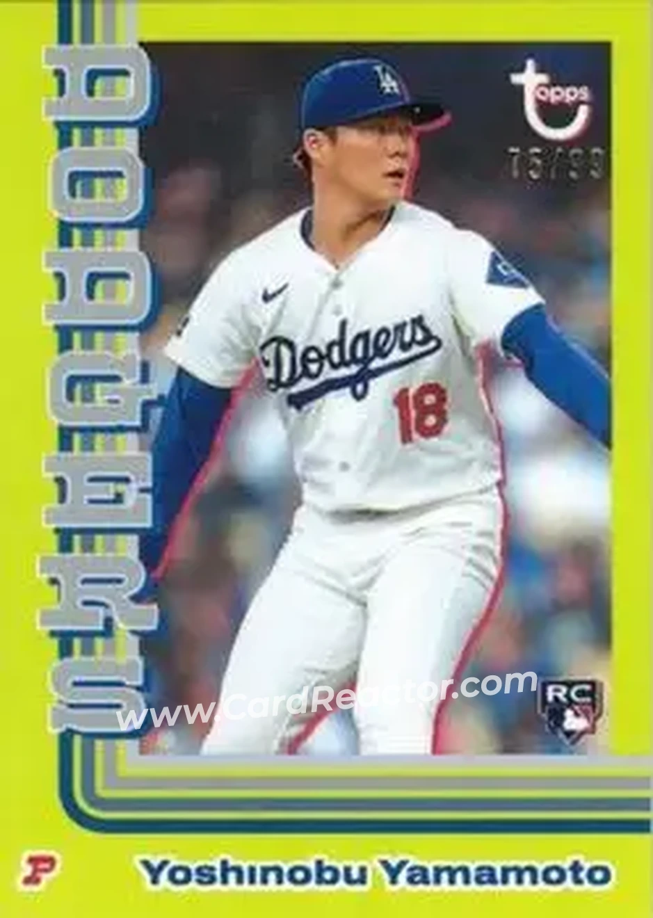 2024 Topps Brooklyn Collection - Chartreuse #47 - Yoshinobu Yamamoto - Los Angeles Dodgers - Front