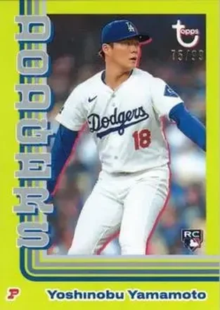 2024 Topps Brooklyn Collection - Chartreuse #47 - Yoshinobu Yamamoto - Los Angeles Dodgers