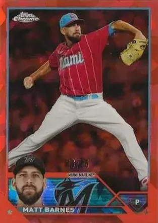 2023 Topps Chrome Update Sapphire Edition - Orange #USCS166 - Matt Barnes - Miami Marlins