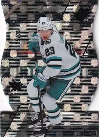 2023-24 SPx - NHL Shield Hologram Die Cut #74 - Oskar Lindblom - San Jose Sharks