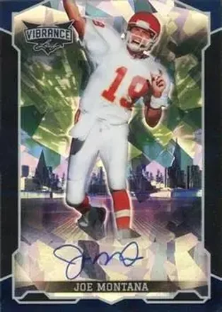 2022 Leaf Vibrance - Navy Blue Crystal #BA-JM4 - Joe Montana - Kansas City Chiefs