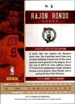 Back of Rajon Rondo