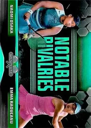 2024 Topps Graphite - Notable Rivalries Aqua Refractor #NR-OR - Emma Raducanu - Naomi Osaka SN199