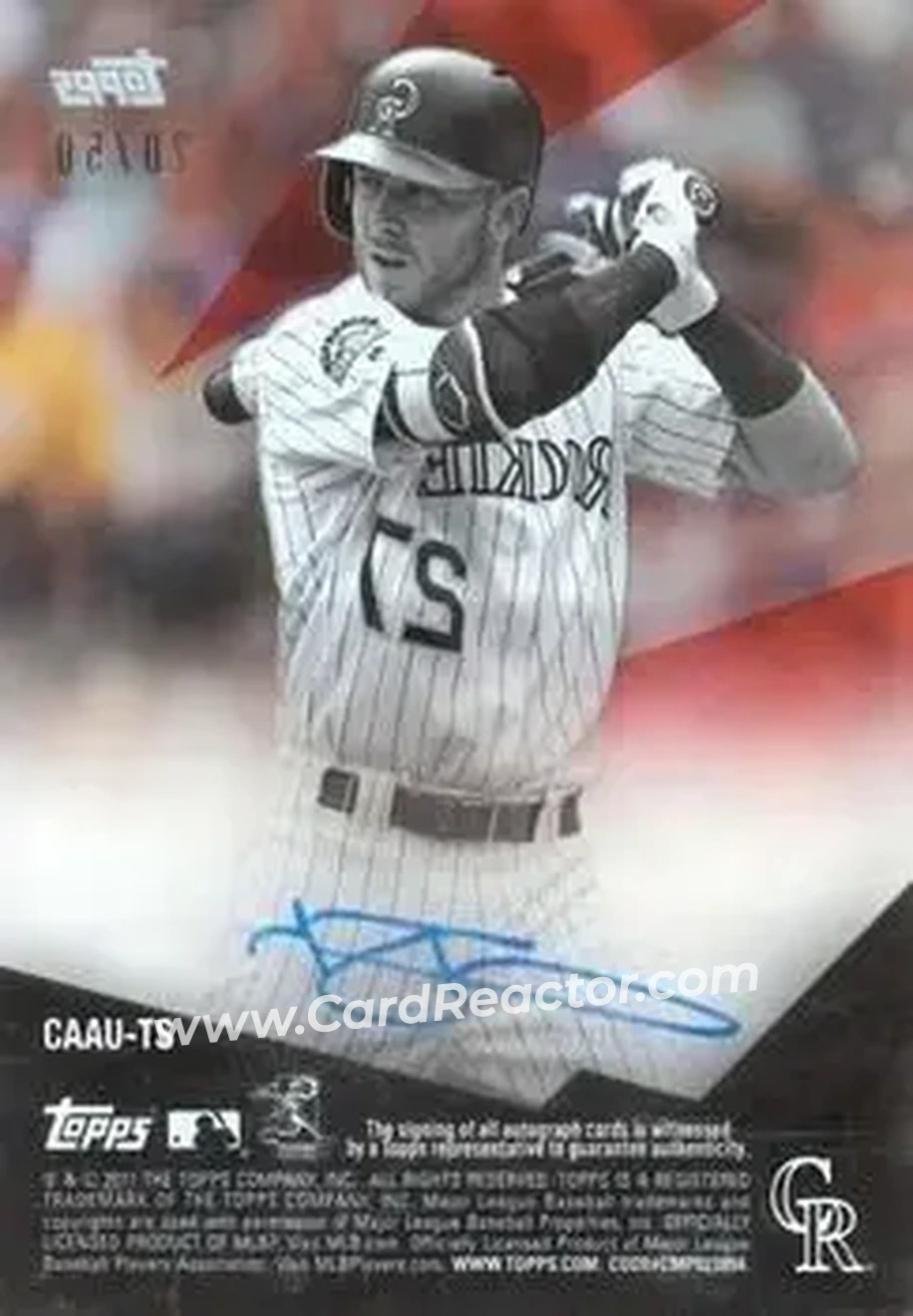 2017 Topps Clearly Authentic - Red #CAAU-TS - Trevor Story - Colorado Rockies - Back 2017 Topps Clearly Authentic - Red #CAAU-TS - Trevor Story - Colorado Rockies - Back