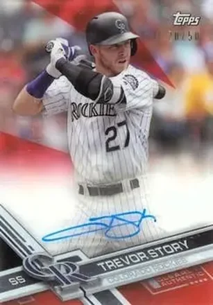 2017 Topps Clearly Authentic - Red #CAAU-TS - Trevor Story - Colorado Rockies