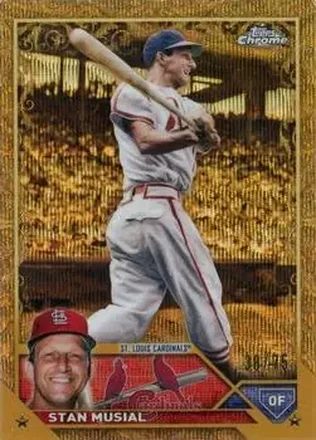 2023 Topps Gilded Collection - Wave Gold Etch Refractors #8 - Stan Musial - St. Louis Cardinals
