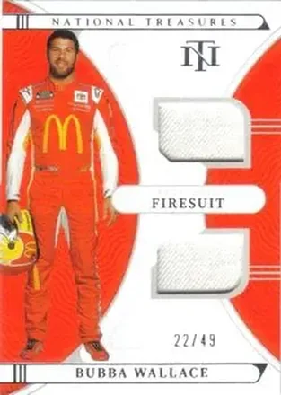 2022 Panini National Treasures - Dual Race Used Firesuits #DRU-BWA - Bubba Wallace - 23XI Racing