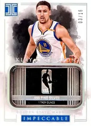 2016-17 Panini Impeccable - Silver NBA Logo #74 - Klay Thompson - Golden State Warriors