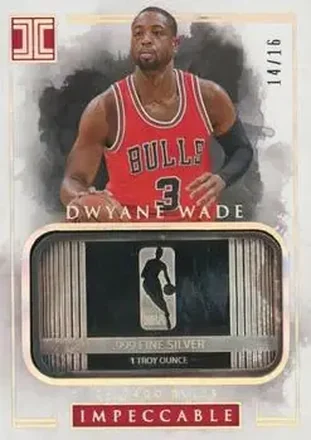 2016-17 Panini Impeccable - Silver NBA Logo #78 - Dwyane Wade - Chicago Bulls