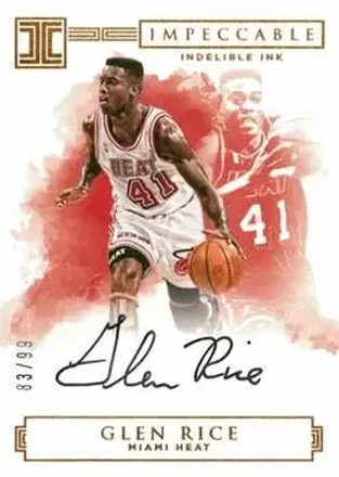 2016-17 Panini Impeccable - Indelible Ink #II-GR - Glen Rice - Miami Heat
