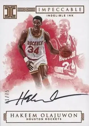 2016-17 Panini Impeccable - Indelible Ink #II-HO - Hakeem Olajuwon - Houston Rockets