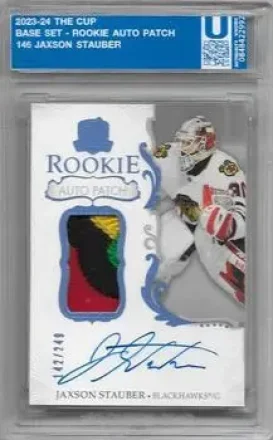 2023-24 Upper Deck The Cup #146 - Jaxson Stauber - Chicago Blackhawks