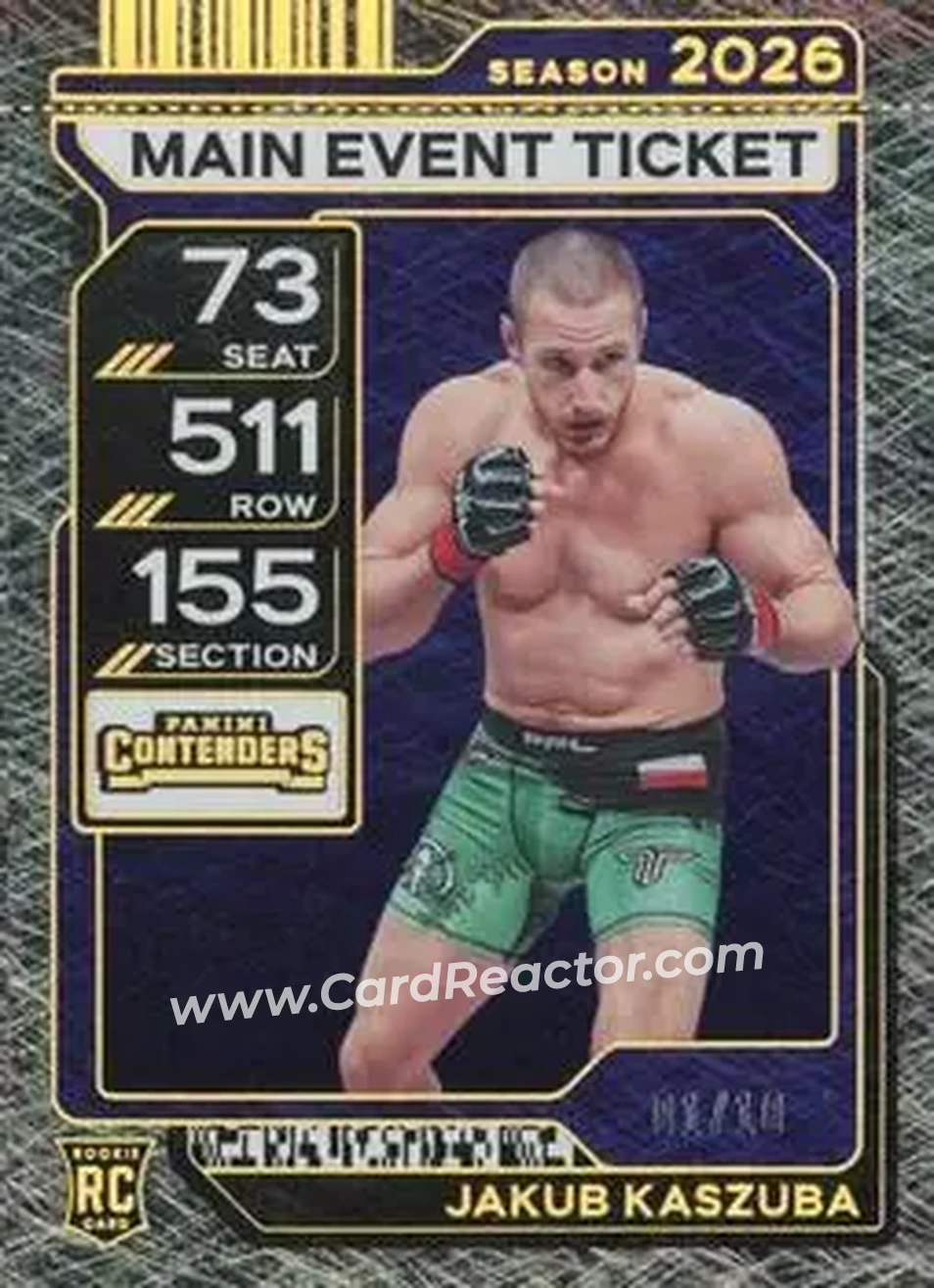 2026 Panini Contenders PFL - Main Event Ticket #24 - Jakub Kaszuba - Front