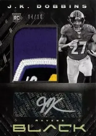 2020 Panini Black - Gold #209 - J.K. Dobbins - Baltimore Ravens