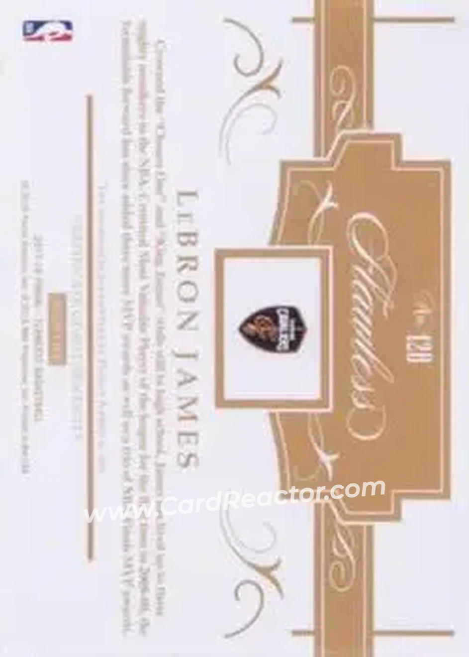 2017-18 Panini Flawless - Platinum #128 - LeBron James - Cleveland Cavaliers - Back