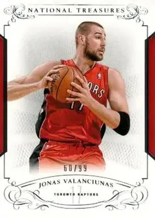 2013-14 Panini National Treasures #28 - Jonas Valančiūnas - Toronto Raptors