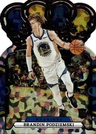 2023-24 Panini Crown Royale - Crystal Red #76 - Brandin Podziemski - Golden State Warriors