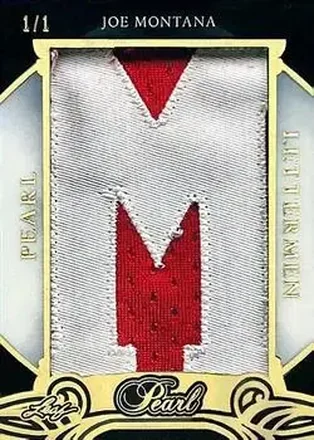 2021-22 Leaf Pearl - Lettermen Gold Spectrum #L-15 - Joe Montana - San Francisco 49ers