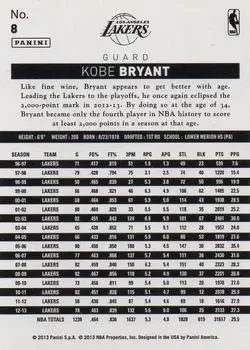 Back of Kobe Bryant