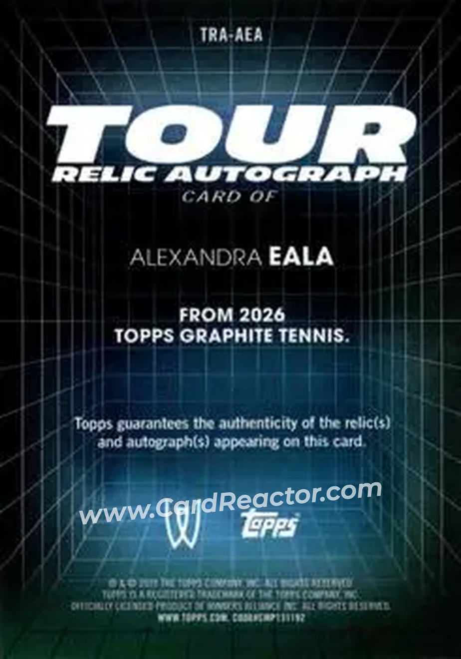 2026 Topps Graphite - Tour Relic Autographs #TRA-AEA - Alexandra Eala - Back