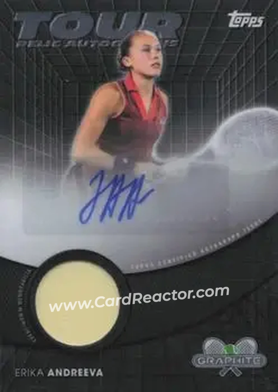 2026 Topps Graphite - Tour Relic Autographs #TRA-EAA - Erika Andreeva - Front