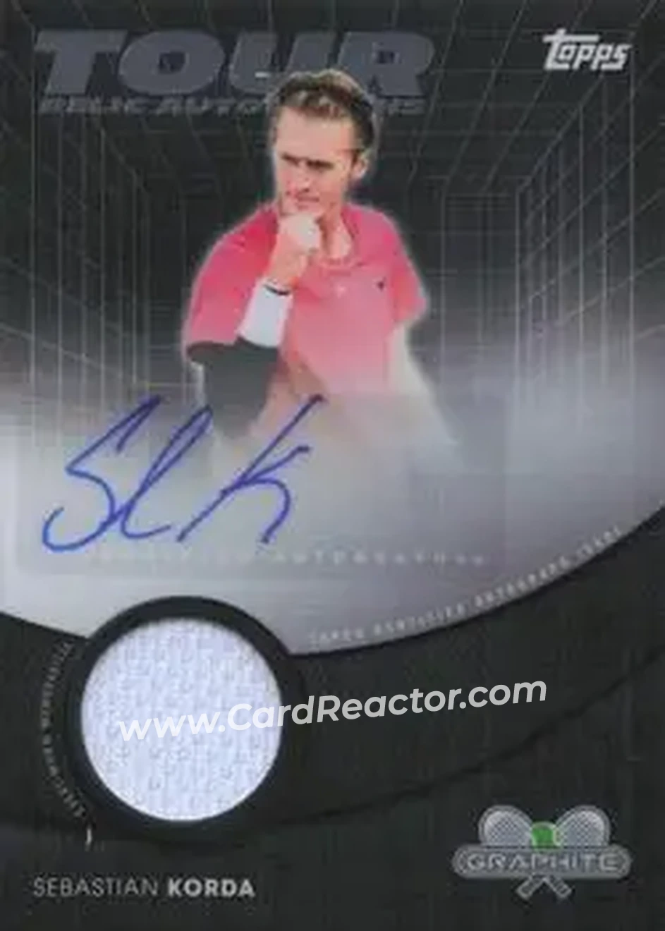 2026 Topps Graphite - Tour Relic Autographs #TRA-SKA - Sebastian Korda - Front