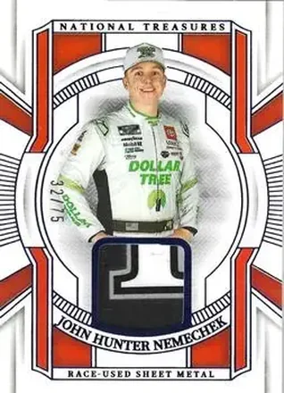 2025 Panini National Treasures - Race Used Sheet Metal #RUS-JHN - John Hunter Nemechek - Legacy Motor Club