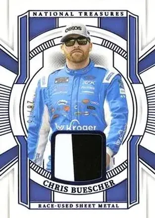 2025 Panini National Treasures - Race Used Sheet Metal Blue #RUS-CBR - Chris Buescher - RFK Racing