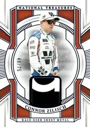 2025 Panini National Treasures - Race Used Sheet Metal Blue #RUS-CZC - Connor Zilisch - JR Motorsports