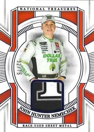 2025 Panini National Treasures - Race Used Sheet Metal Blue #RUS-JHN - John Hunter Nemechek - Legacy Motor Club