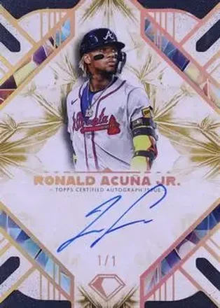 2025 Topps Diamond Icons - Base Autographs Gold #AC-RAJ - Ronald Acuña Jr. - Atlanta Braves