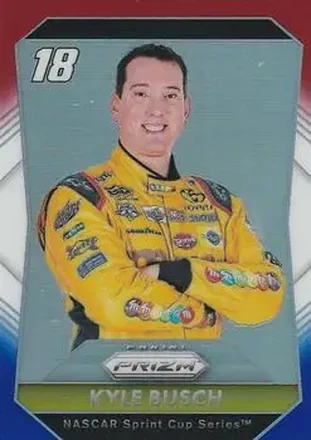 2016 Panini Prizm - Red, White & Blue Prizm #18 - Kyle Busch - Joe Gibbs Racing
