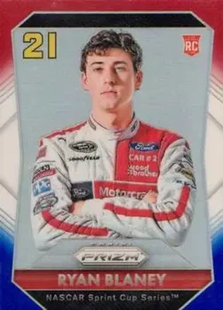 2016 Panini Prizm - Red, White & Blue Prizm #26 - Ryan Blaney - Wood Brothers Racing