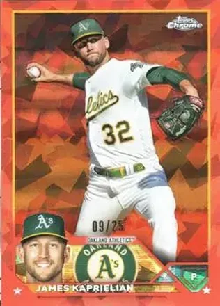 2023 Topps Chrome Update Sapphire Edition - Orange #USCS240 - James Kaprielian - Oakland Athletics