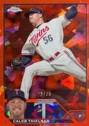 2023 Topps Chrome Update Sapphire Edition - Orange #USCS258 - Caleb Thielbar - Minnesota Twins