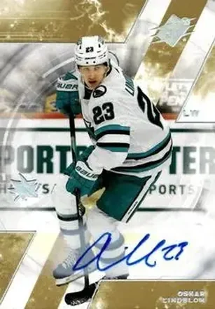 2023-24 SPx - Autographs #74 - Oskar Lindblom - San Jose Sharks